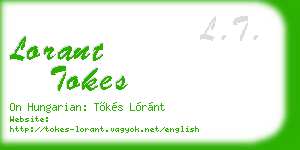 lorant tokes business card