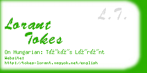 lorant tokes business card